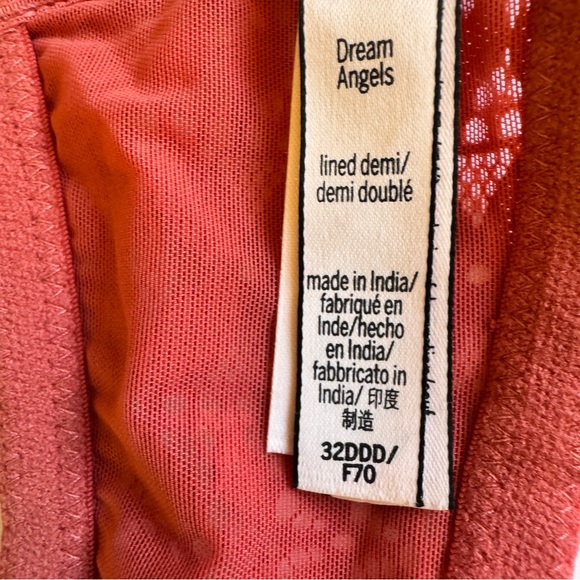 Victoria's Secret Bra Dream Angels Lined Demi Lace Racerback Front Closure 32DDD - Picture 3 of 14